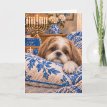 Shih Tzu Hanukkah Card