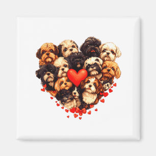 Shih Tzu Herzförmig Süße Shih Tzu Valentinstag Magnet