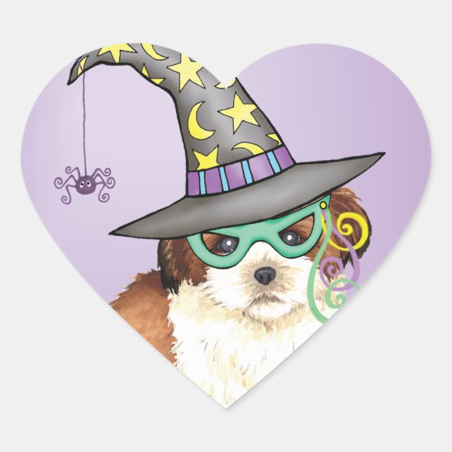 Shih Tzu Hexch Herz-Aufkleber (Vorderseite)