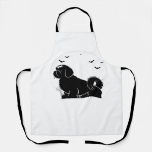 Shih Tzu Hund ? Halloween Mond Silhouette Klassisc Schürze