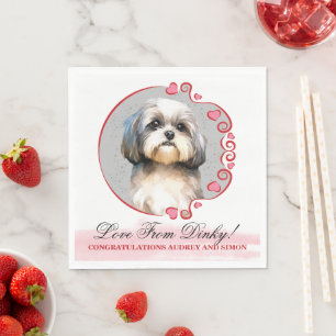 Shih Tzu Hund Hochzeit Servietten mit Foto