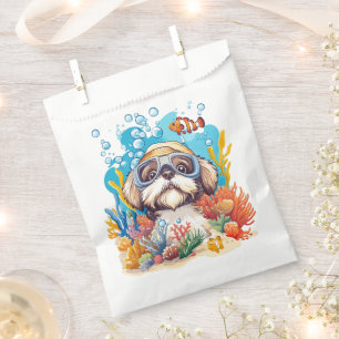 Shih Tzu Hund Schnorcheln am Korallenriff Geschenktütchen