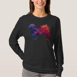 Shih Tzu Hund Silhouette Geometrisches Muster in T-Shirt