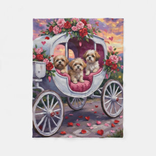 Shih Tzu Hund Valentinstag Fleecedecke