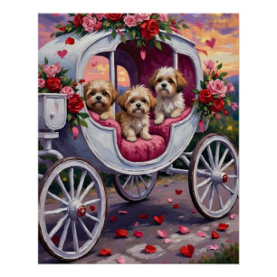 Shih Tzu Hund Valentinstag Poster