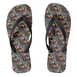 Shih Tzu Hund Weihnachtsfestlich Flip Flops