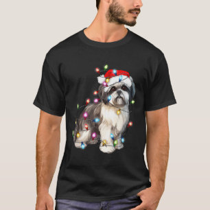 Shih Tzu Hund Weihnachtslichter Xmas Süß T-Shirt