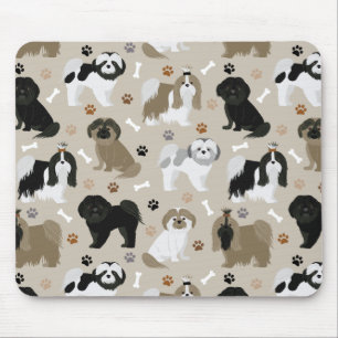 Shih Tzu Hunde Paws and Bones Mouse Pad Mousepad