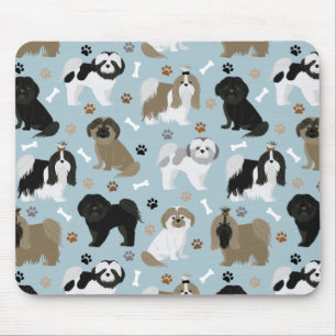 Shih Tzu Hunde Paws and Bones Mousepad