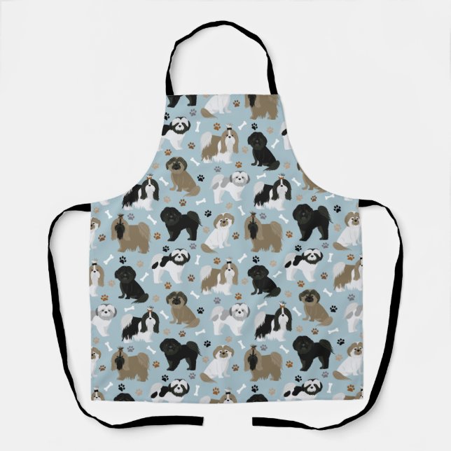 Shih Tzu Hunde Paws and Bones Schürze (Vorderseite)