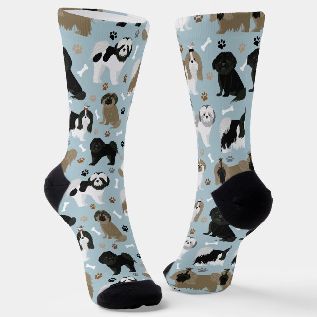 Shih Tzu Hunde Paws & Bones Socks Socken (Gewinkelt)