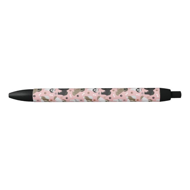 Shih Tzu Hunde Paws Pen Black Ink Pen Kugelschreiber (Vorderseite)