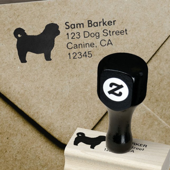 Shih Tzu Hunde Silhouette Rücksendeadresse Gummistempel (Von Creator hochgeladen)