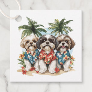 Shih Tzu Hunde tragen hawaiianische Shirts Geschenkanhänger