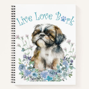 Shih Tzu Hundemama Floral Notizbuch