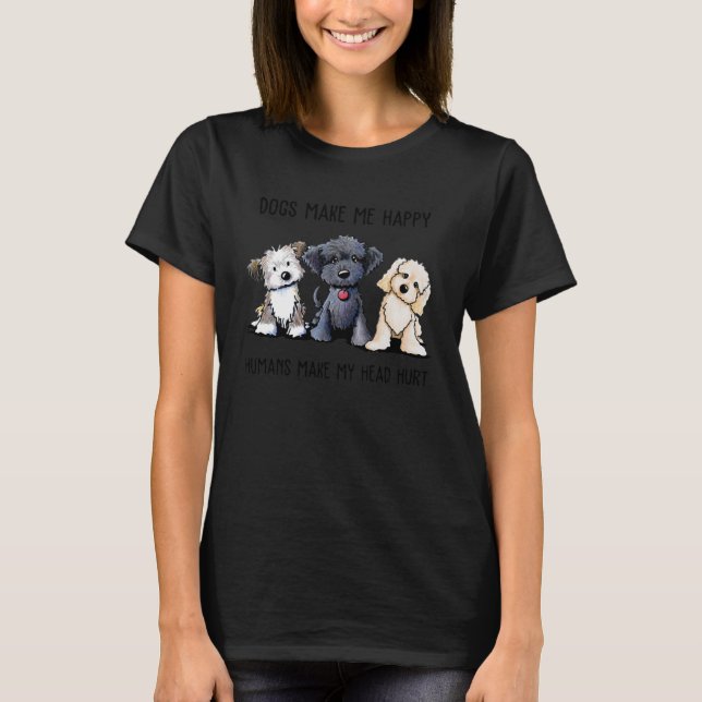 SHIH TZU HUNGS MACHT MIR GLÜCKLICH, MENSCHEN MACHE T-Shirt (Vorderseite)