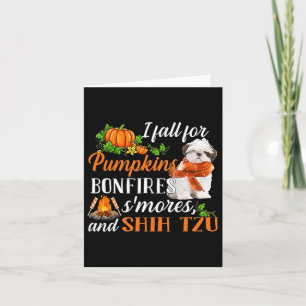 Shih Tzu I fallen für Pumpkins Bonfire Smores und Karte
