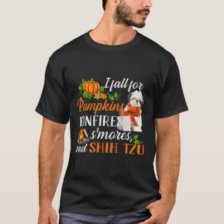 Shih Tzu I fallen für Pumpkins Bonfire Smores und T-Shirt