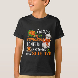 Shih Tzu I fallen für Pumpkins Bonfire Smores und T-Shirt