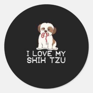 Shih Tzu   I Liebe My Shih Tzu Runder Aufkleber