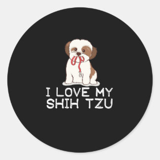 Shih Tzu | I Liebe My Shih Tzu Runder Aufkleber