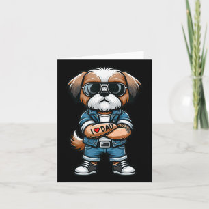 Shih Tzu I Liebe Vater Funny Dog Tattoo Karte