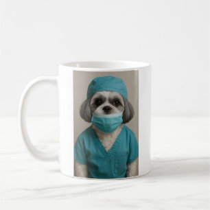 Shih Tzu im Operationsdress Kaffeetasse