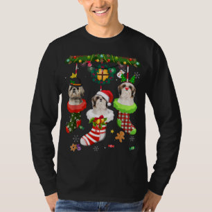 Shih Tzu in Socks Weihnachtsbeleuchtung Weihnachts T-Shirt