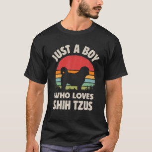 Shih Tzu Just ein Junge, der Lieben Hunde Männer R T-Shirt