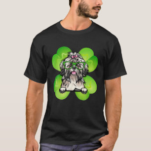 Shih Tzu Kleeblatt Lucky Clover Irish St Patrick's T-Shirt