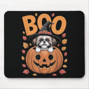 Shih Tzu Kostüm auf Kürbis Halloween Shih Tzu  Mousepad