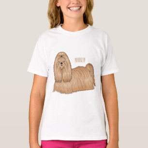 Shih Tzu Langhaarthund Cartoon-Illustration T-Shirt