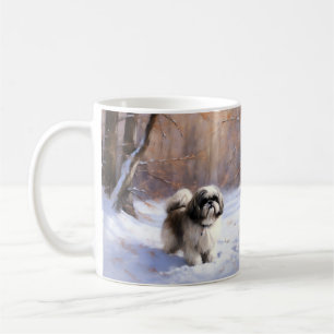 Shih Tzu Lass es schneien Weihnachten Kaffeetasse