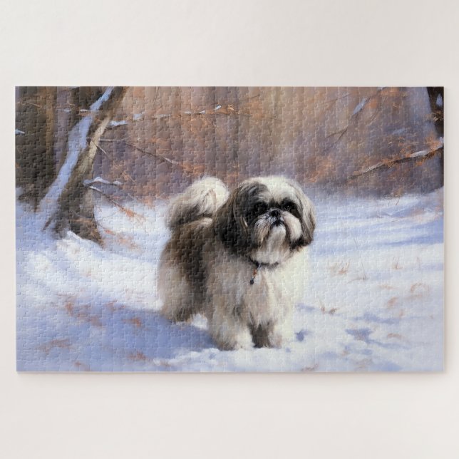 Shih Tzu Let It Snow Weihnachten (Horizontal)
