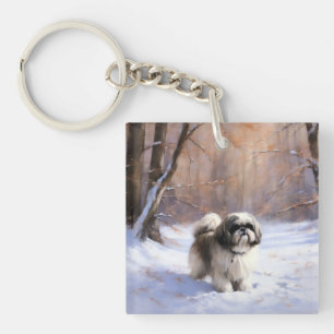 Shih Tzu Let It Snow Weihnachten Schlüsselanhänger