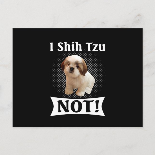 Shih Tzu Liebe Niedlich Funny Shih Tzu Ankündigungspostkarte (Vorderseite)
