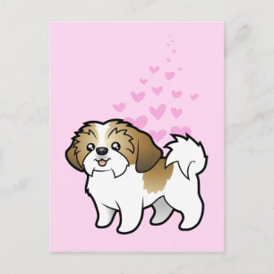 Shih Tzu Liebe (Welpenschnitt) Postkarte