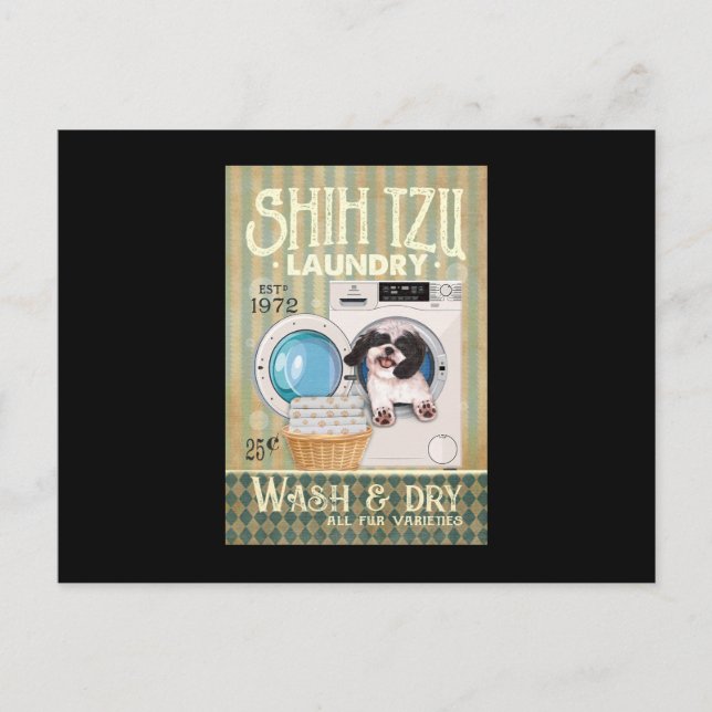 Shih Tzu Lover Cute Shih Tzu Laundry Washing Dog Postkarte (Vorderseite)