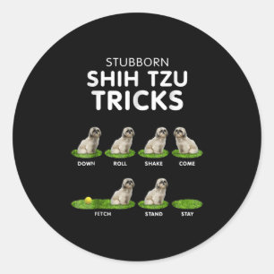 Shih Tzu Lover Funny Shih Tzu Trick Dog Liebe Runder Aufkleber