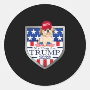 Shih Tzu Lover   Mein Shih Tzu Trump Runder Aufkleber