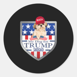Shih Tzu Lover My Shih Tzu Trump Runder Aufkleber