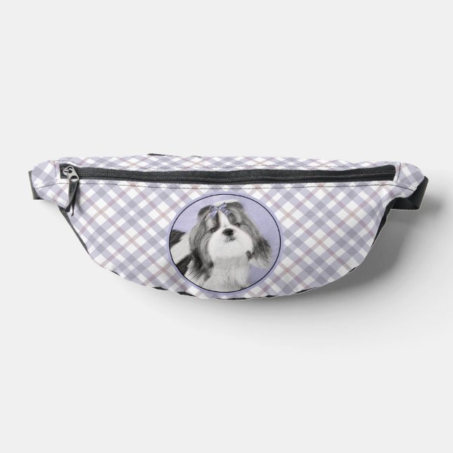 Shih Tzu Malerei Schwarz & Weiß Original Dog Art Bauchtasche (Ablage )