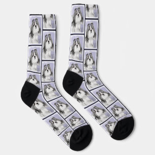 Shih Tzu Malerei Schwarz & Weiß Original Dog Art Socken