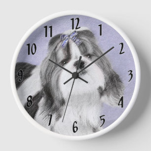 Shih Tzu Malerei - Süße originelle Hundekunst Uhr