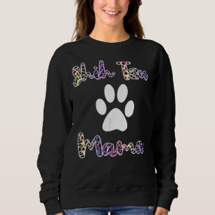 Shih Tzu Mama Colored Leopard Style Shih Tzu Mama Sweatshirt