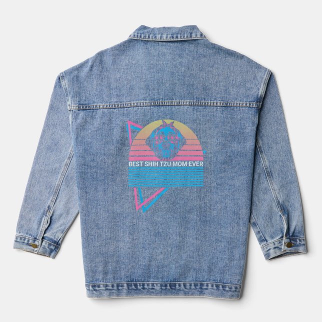 Shih Tzu Mama Ever Dog Jeansjacke (Rückseite)