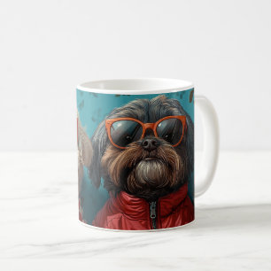 Shih Tzu mit Herz Rosen Valentinstag Kaffeetasse