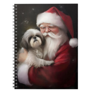 Shih Tzu mit Weihnachtsmann Festives Weihnachten  Notizblock