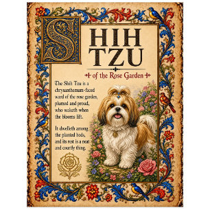 Shih Tzu, mittelalterliche Bestiarien-Kunst Postkarte