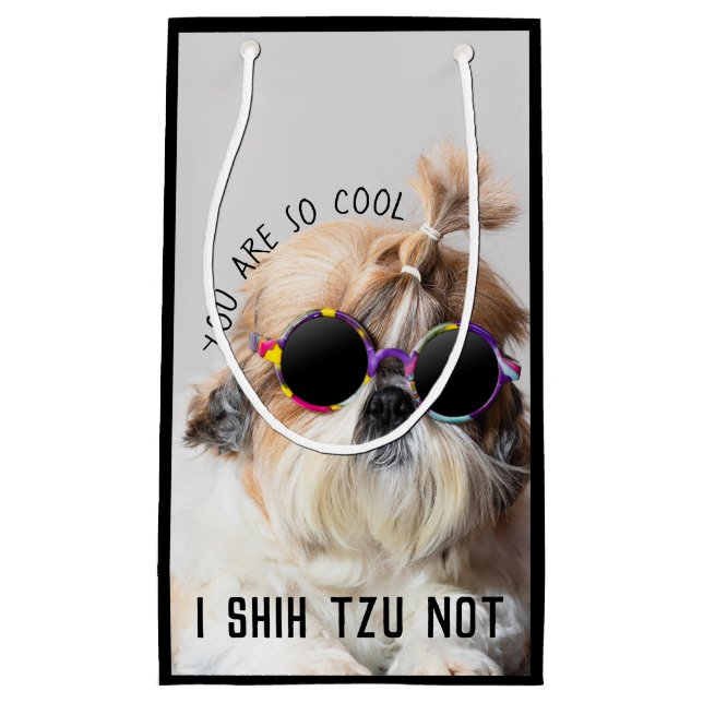 Shih Tzu Nicht lustige niedliche Hunde Liebhaber C Kleine Geschenktüte (Vorderseite)